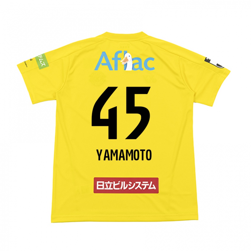 Gyermek Ota Yamamoto #45 Sárga Fekete Hazai Jersey 2024/25 Mez Póló Ing