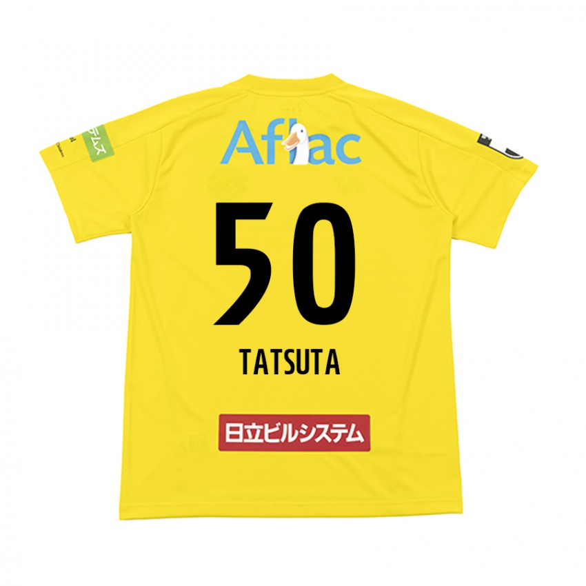 Gyermek Yugo Tatsuta #50 Sárga Fekete Hazai Jersey 2024/25 Mez Póló Ing