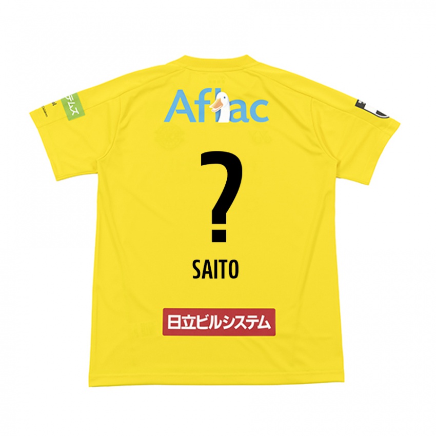 Gyermek Hikaru Saito #0 Sárga Fekete Hazai Jersey 2024/25 Mez Póló Ing