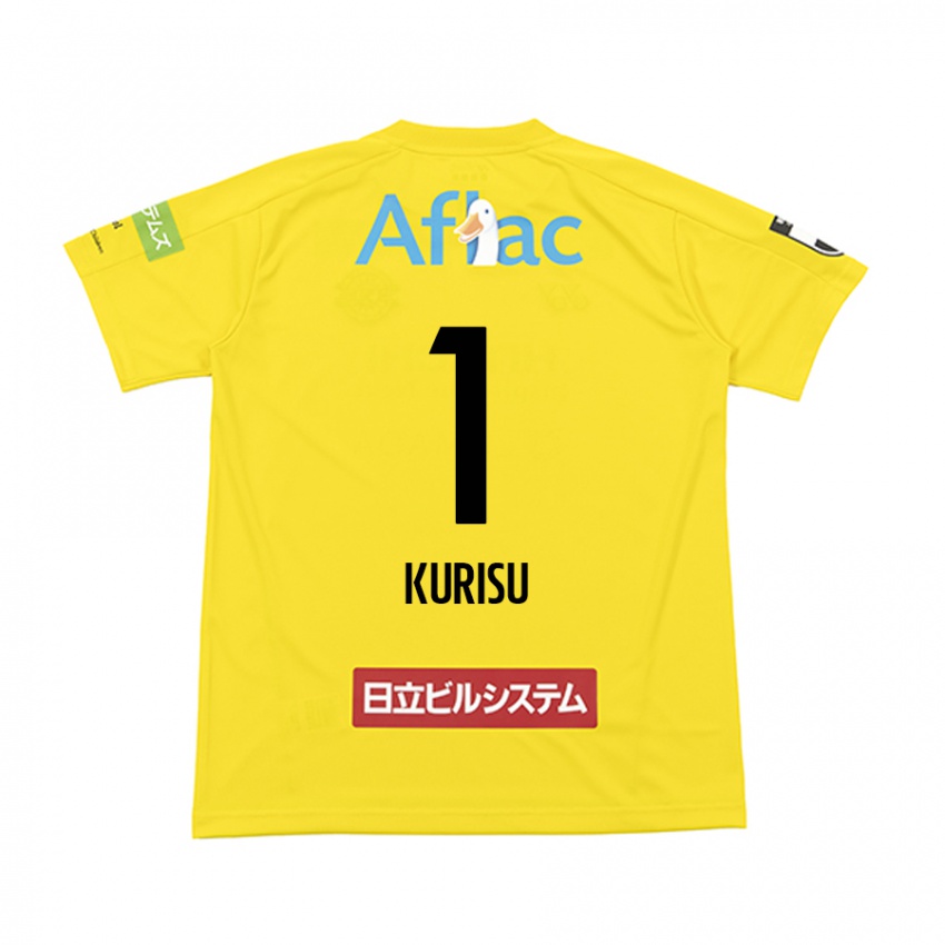 Gyermek Daishi Kurisu #1 Sárga Fekete Hazai Jersey 2024/25 Mez Póló Ing