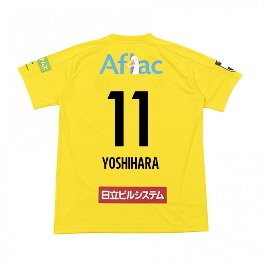 Gyermek Futo Yoshihara #11 Sárga Fekete Hazai Jersey 2024/25 Mez Póló Ing