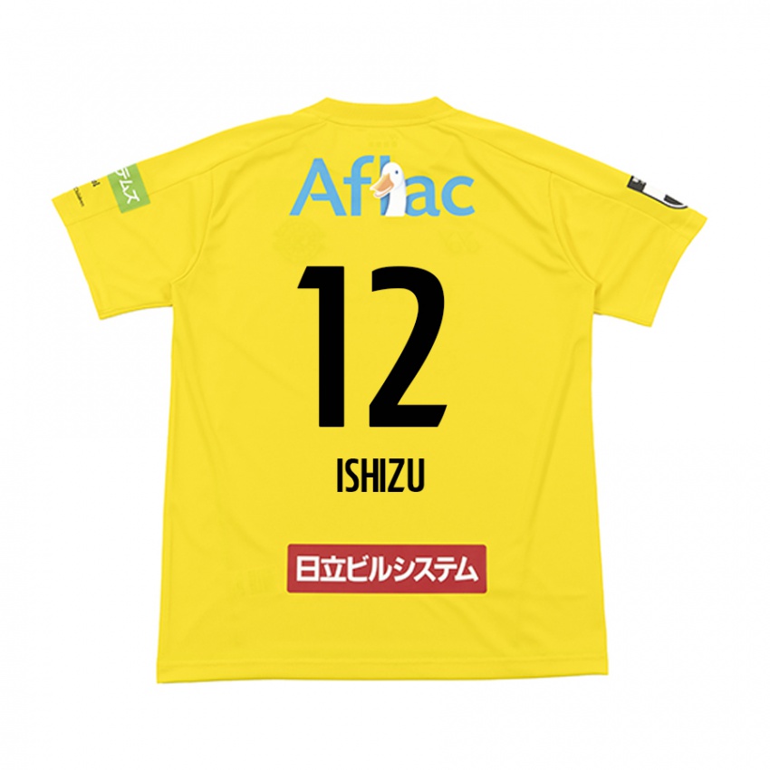 Gyermek Kazuki Ishizu #12 Sárga Fekete Hazai Jersey 2024/25 Mez Póló Ing