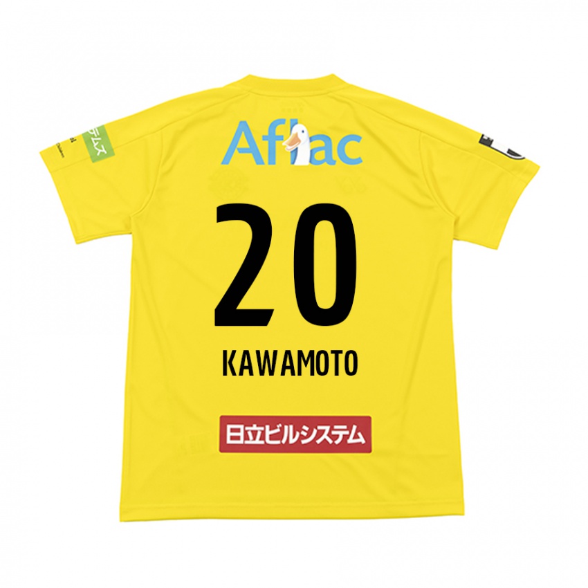 Gyermek Daizen Kawamoto #20 Sárga Fekete Hazai Jersey 2024/25 Mez Póló Ing