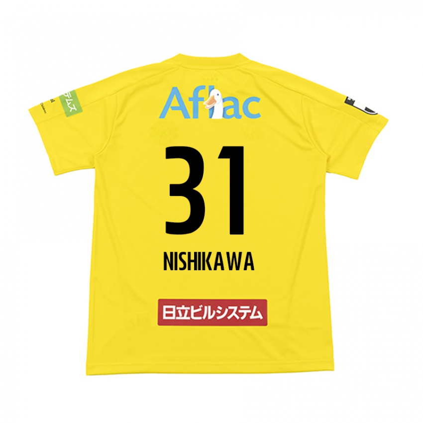 Gyermek Genki Nishikawa #31 Sárga Fekete Hazai Jersey 2024/25 Mez Póló Ing