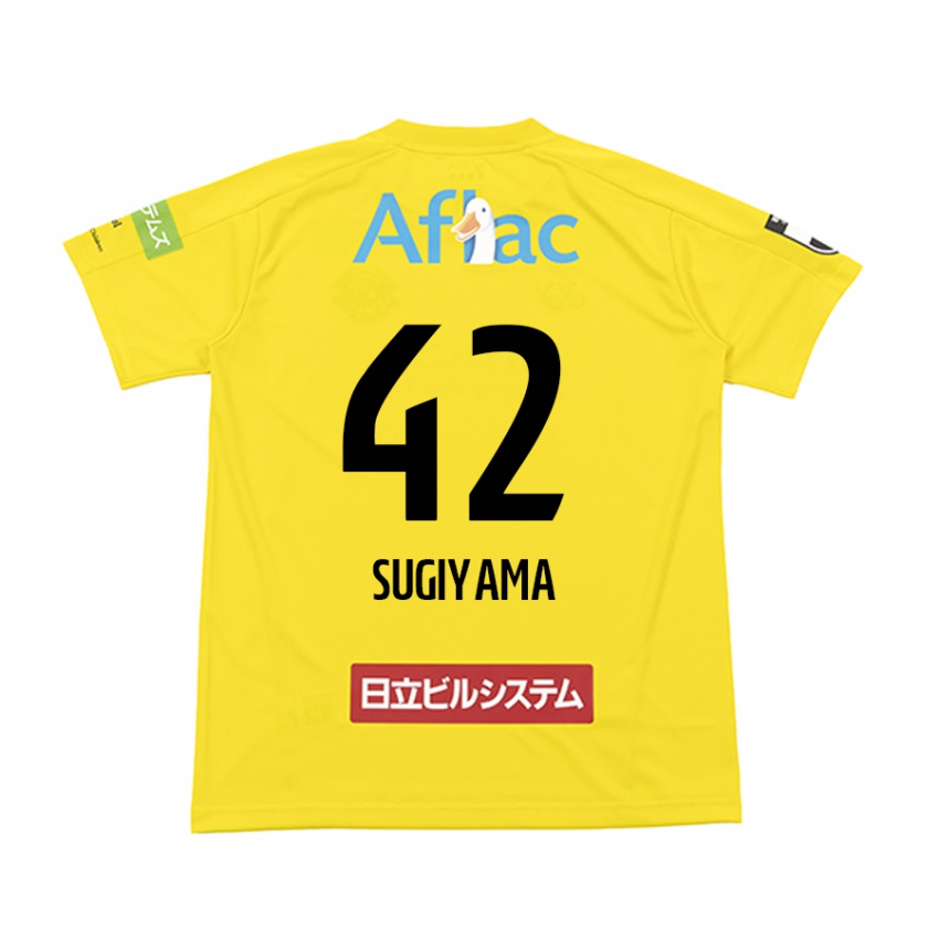 Gyermek Shunnosuke Sugiyama #42 Sárga Fekete Hazai Jersey 2024/25 Mez Póló Ing