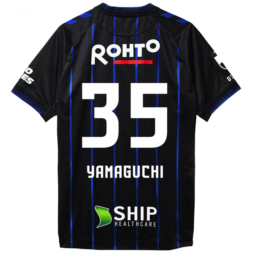 Gyermek Haruta Yamaguchi #35 Fekete Kék Hazai Jersey 2024/25 Mez Póló Ing