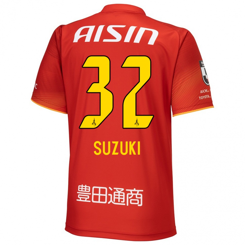 Gyermek Haruto Suzuki #32 Piros Fehér Sárga Hazai Jersey 2024/25 Mez Póló Ing