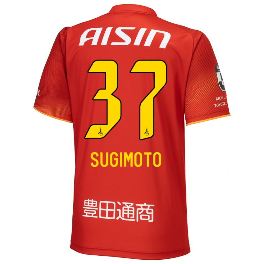 Gyermek Daichi Sugimoto #37 Piros Fehér Sárga Hazai Jersey 2024/25 Mez Póló Ing