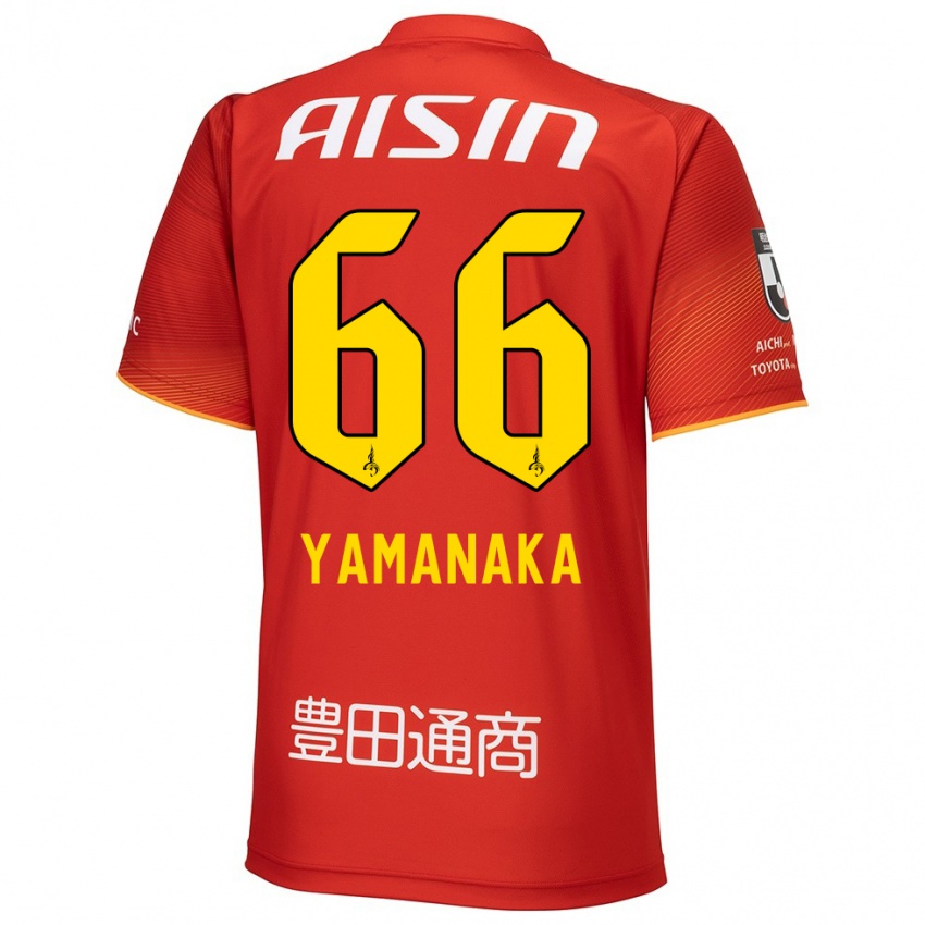 Gyermek Ryosuke Yamanaka #66 Piros Fehér Sárga Hazai Jersey 2024/25 Mez Póló Ing