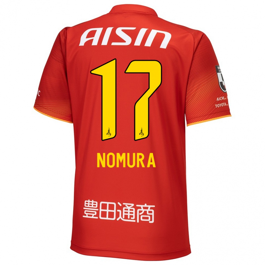 Gyermek Yuto Nomura #17 Piros Fehér Sárga Hazai Jersey 2024/25 Mez Póló Ing