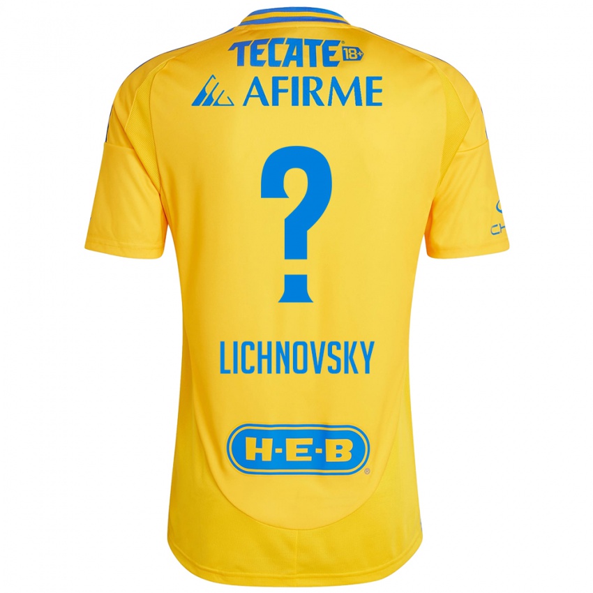 Gyermek Igor Lichnovsky #0 Arany Sárga Hazai Jersey 2024/25 Mez Póló Ing