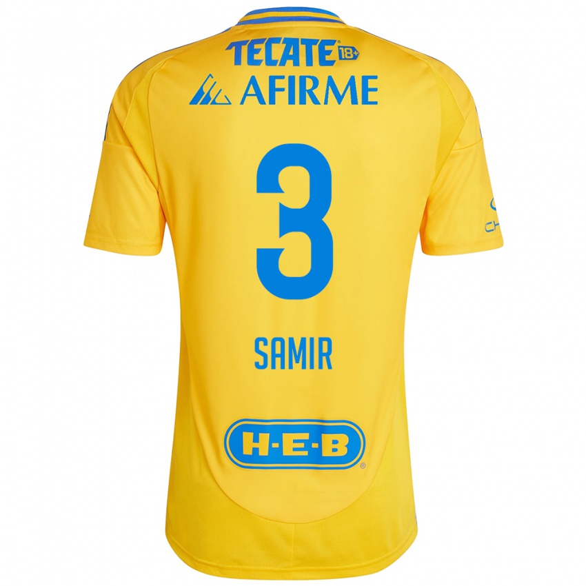 Gyermek Samir Caetano #3 Arany Sárga Hazai Jersey 2024/25 Mez Póló Ing