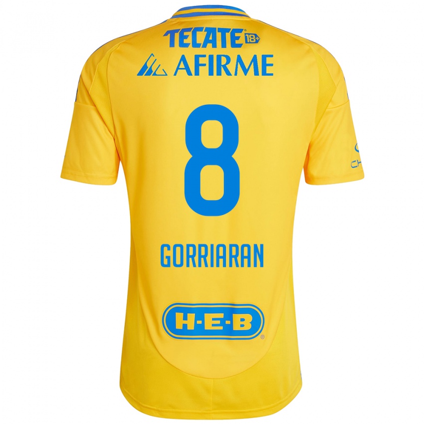 Gyermek Fernando Gorriarán #8 Arany Sárga Hazai Jersey 2024/25 Mez Póló Ing