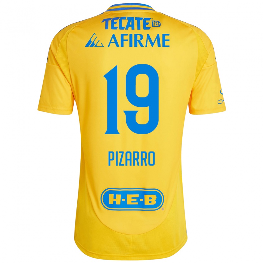 Gyermek Guido Pizarro #19 Arany Sárga Hazai Jersey 2024/25 Mez Póló Ing