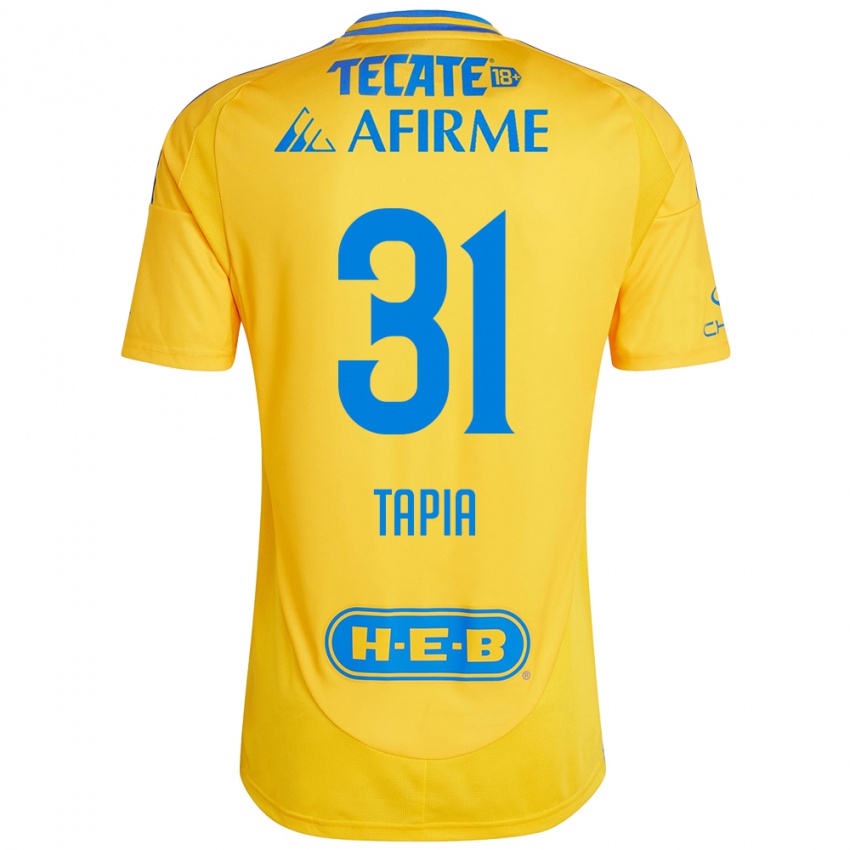 Gyermek Fernando Tapia #31 Arany Sárga Hazai Jersey 2024/25 Mez Póló Ing