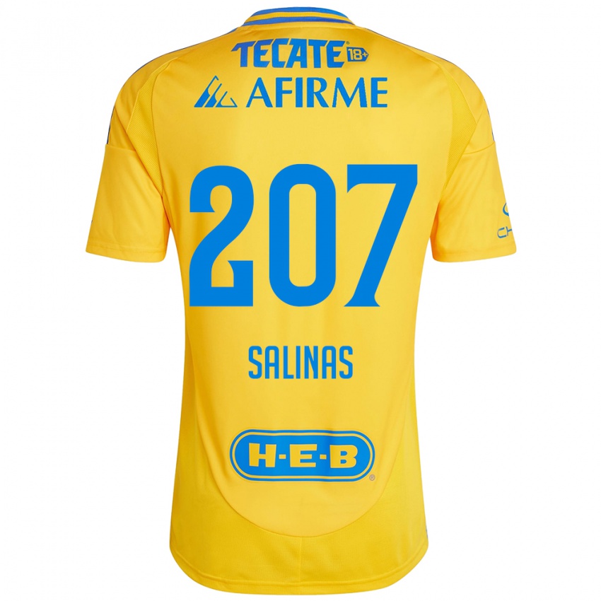 Gyermek Marcelo Salinas #207 Arany Sárga Hazai Jersey 2024/25 Mez Póló Ing