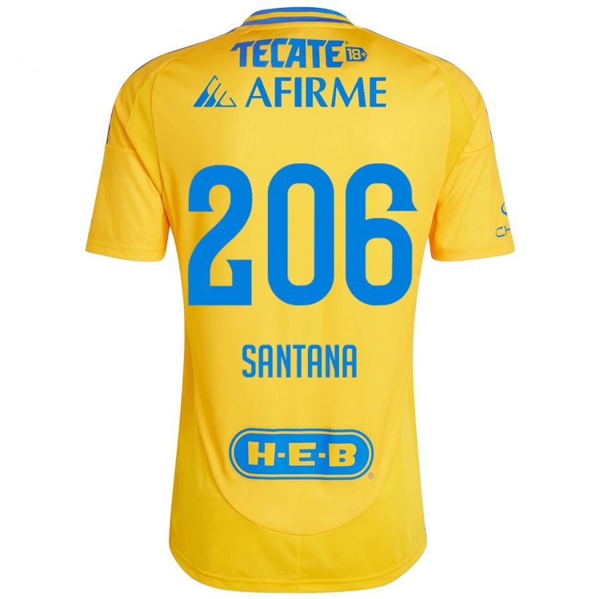 Gyermek Joel Santana #206 Arany Sárga Hazai Jersey 2024/25 Mez Póló Ing