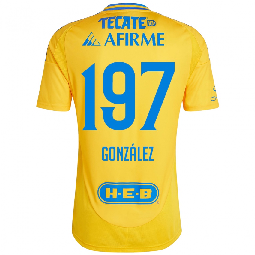 Gyermek Germán González #197 Arany Sárga Hazai Jersey 2024/25 Mez Póló Ing