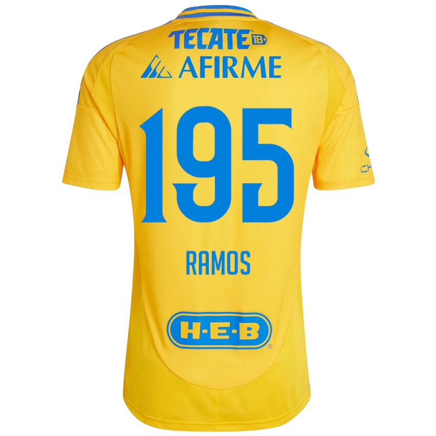 Gyermek Rodrigo Ramos #195 Arany Sárga Hazai Jersey 2024/25 Mez Póló Ing