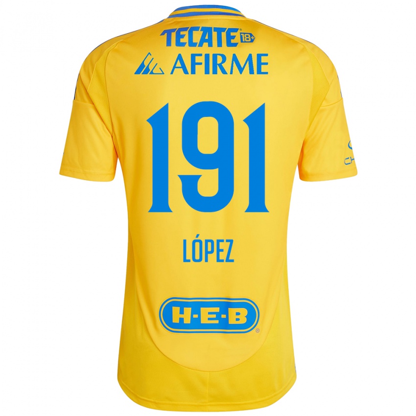 Gyermek Adrián López #191 Arany Sárga Hazai Jersey 2024/25 Mez Póló Ing