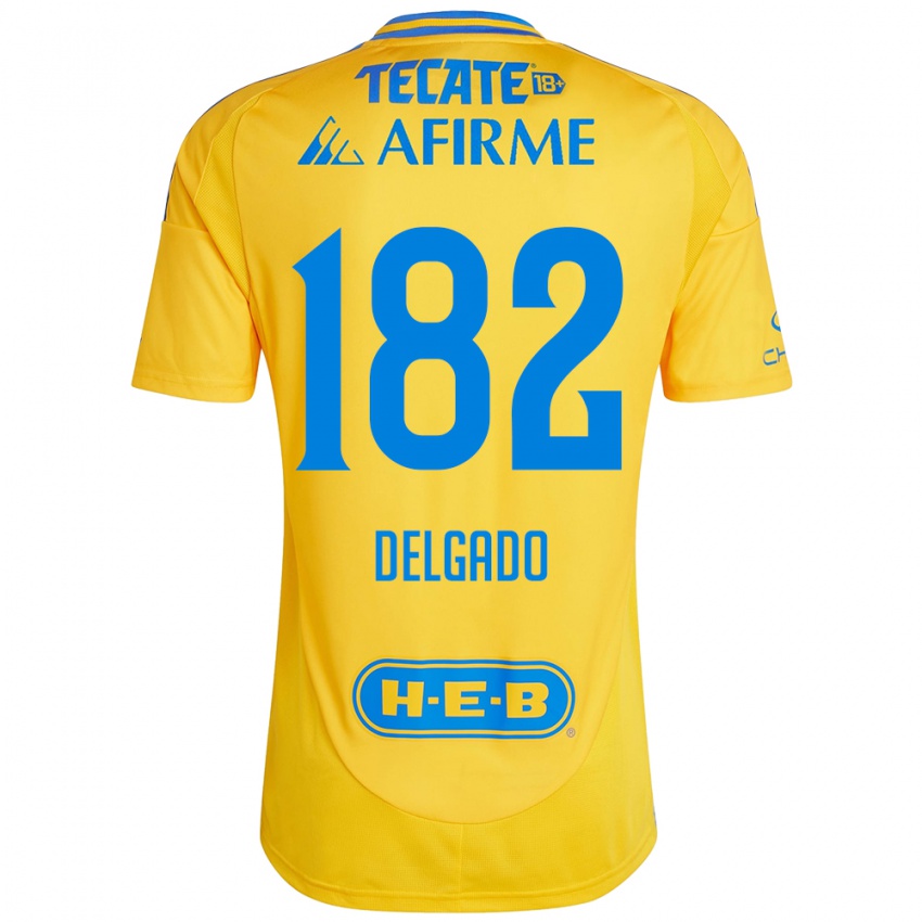 Gyermek Arturo Delgado #182 Arany Sárga Hazai Jersey 2024/25 Mez Póló Ing