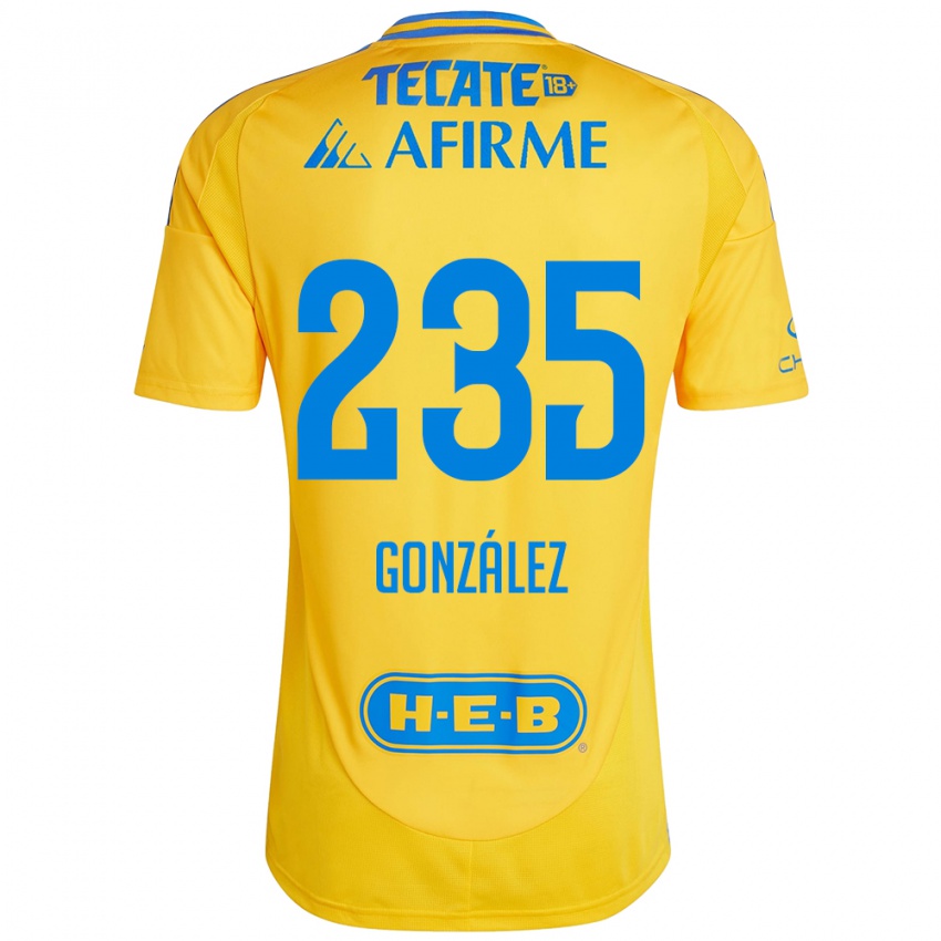 Gyermek Mauricio González #235 Arany Sárga Hazai Jersey 2024/25 Mez Póló Ing