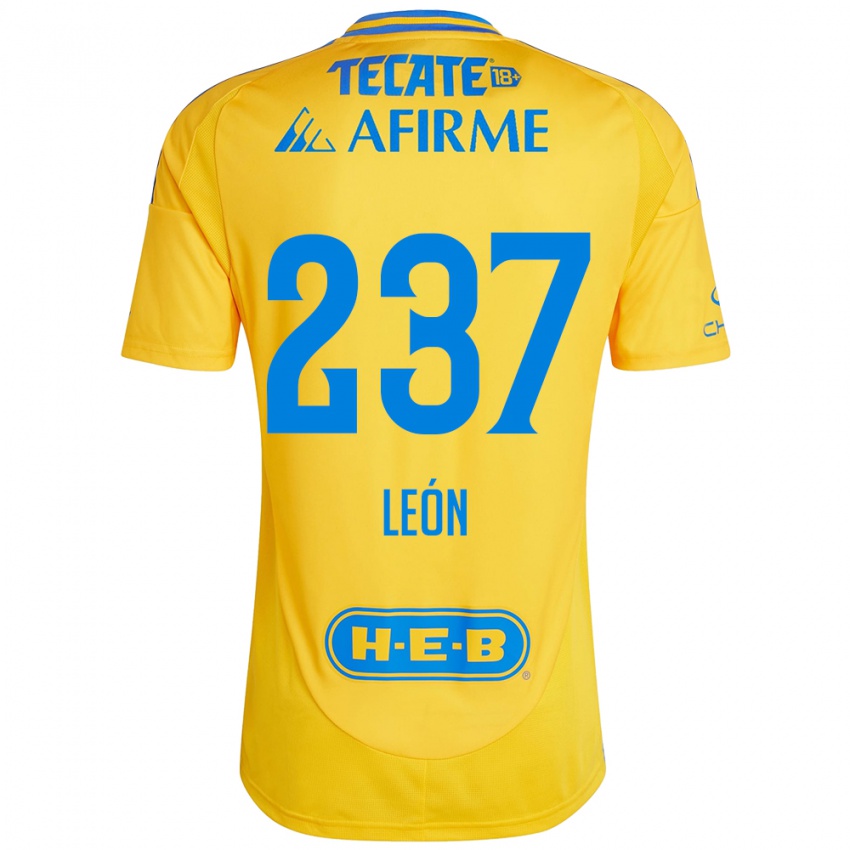 Gyermek Gabriel León #237 Arany Sárga Hazai Jersey 2024/25 Mez Póló Ing