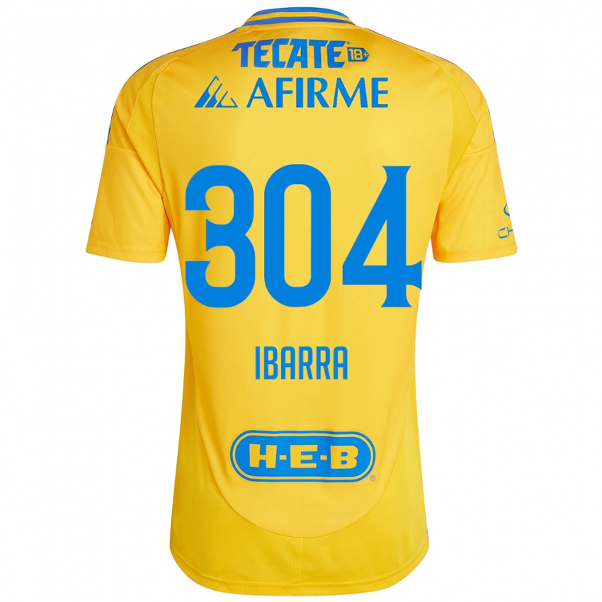 Gyermek Luis Ibarra #304 Arany Sárga Hazai Jersey 2024/25 Mez Póló Ing