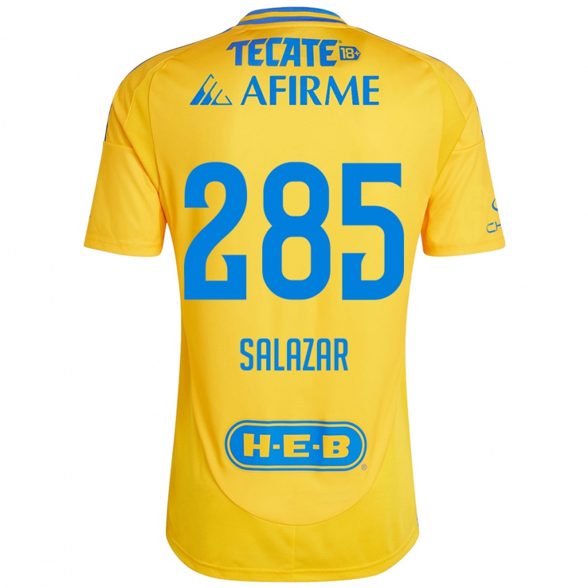 Gyermek Bryan Salazar #285 Arany Sárga Hazai Jersey 2024/25 Mez Póló Ing