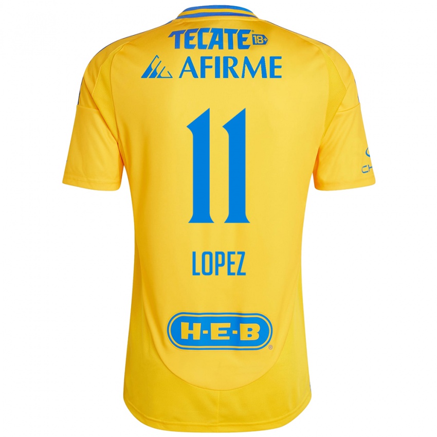 Gyermek Nicolas Lopez #11 Arany Sárga Hazai Jersey 2024/25 Mez Póló Ing