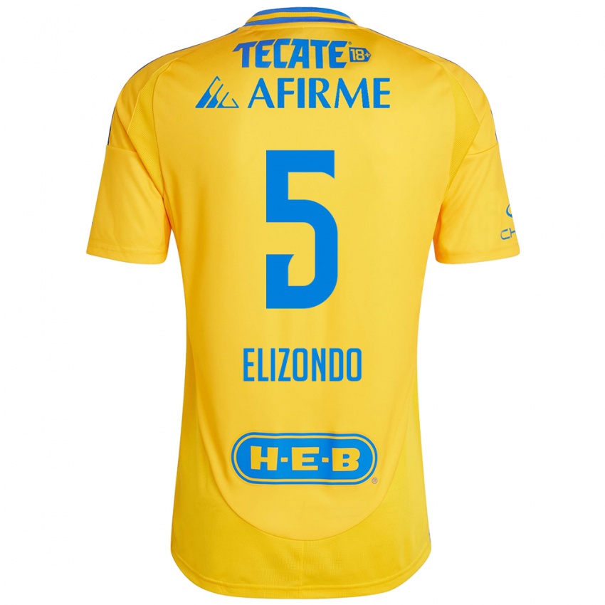 Gyermek Fernanda Elizondo #5 Arany Sárga Hazai Jersey 2024/25 Mez Póló Ing