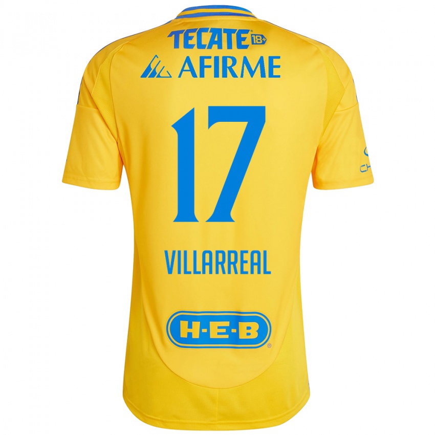 Gyermek Natalia Villarreal #17 Arany Sárga Hazai Jersey 2024/25 Mez Póló Ing