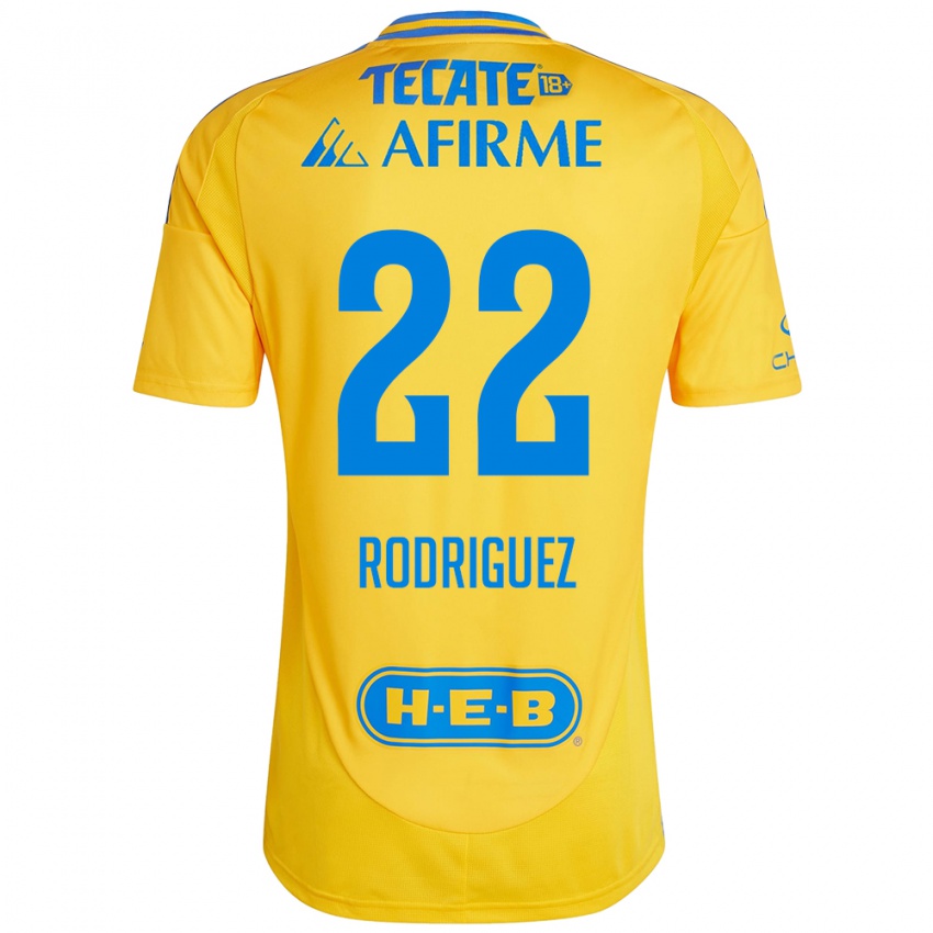 Gyermek Anika Rodriguez #22 Arany Sárga Hazai Jersey 2024/25 Mez Póló Ing