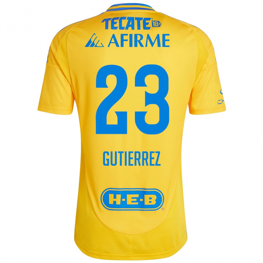 Gyermek Jana Gutierrez #23 Arany Sárga Hazai Jersey 2024/25 Mez Póló Ing