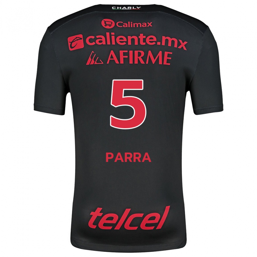 Gyermek Rodrigo Parra #5 Fekete Piros Hazai Jersey 2024/25 Mez Póló Ing