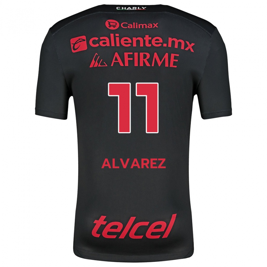 Gyermek Efraín Álvarez #11 Fekete Piros Hazai Jersey 2024/25 Mez Póló Ing