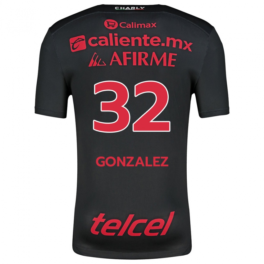 Gyermek Carlos Gonzalez #32 Fekete Piros Hazai Jersey 2024/25 Mez Póló Ing