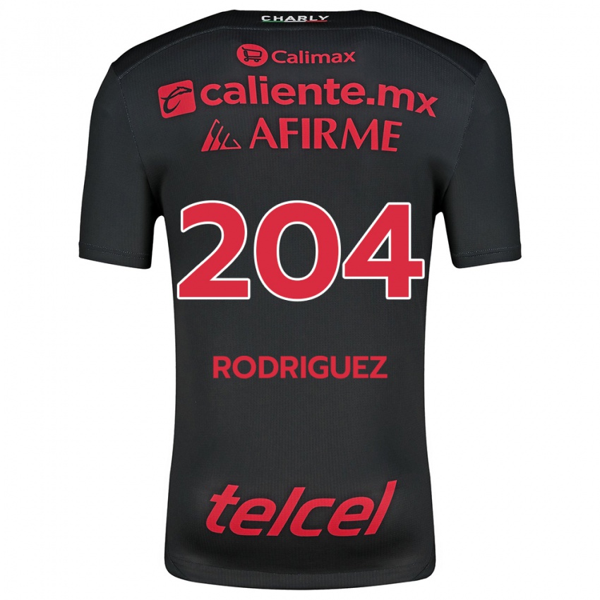 Gyermek Jesús Rodríguez #204 Fekete Piros Hazai Jersey 2024/25 Mez Póló Ing