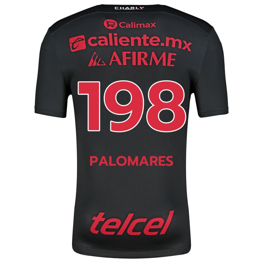 Gyermek Ramón Palomares #198 Fekete Piros Hazai Jersey 2024/25 Mez Póló Ing