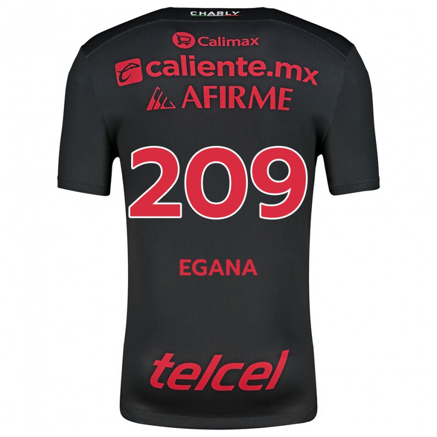 Gyermek Arath Egaña #209 Fekete Piros Hazai Jersey 2024/25 Mez Póló Ing