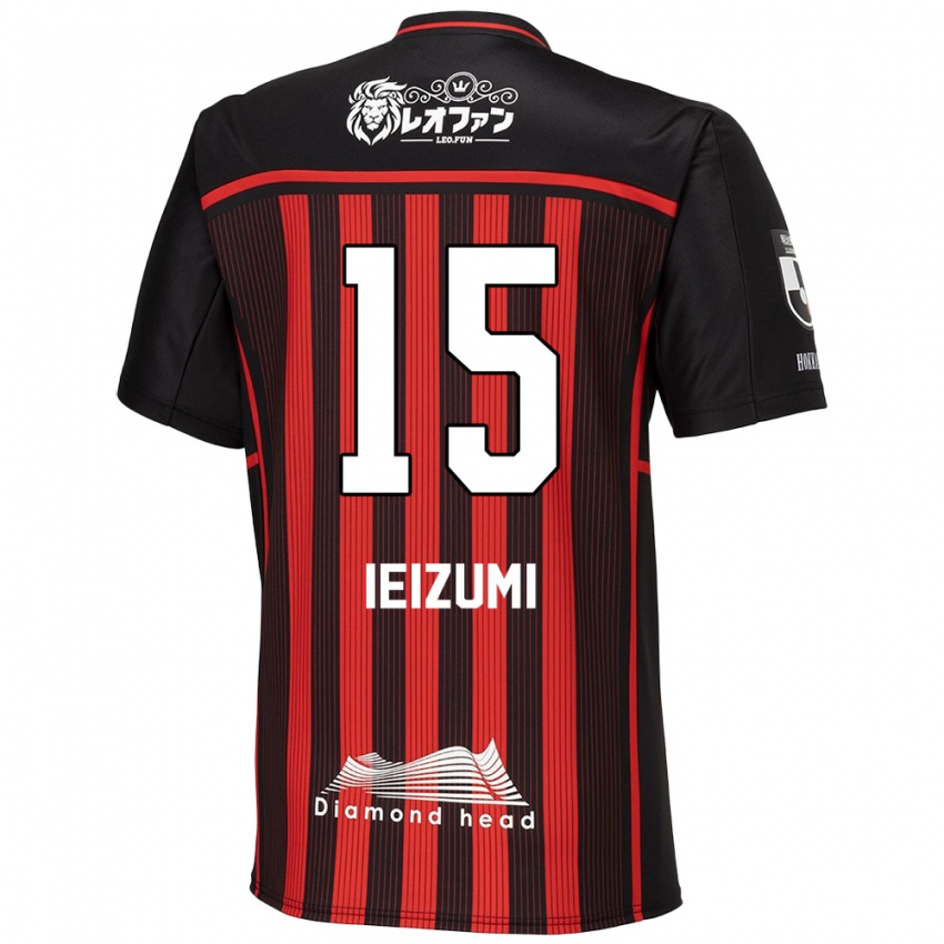 Gyermek Rei Ieizumi #15 Piros Fekete Hazai Jersey 2024/25 Mez Póló Ing