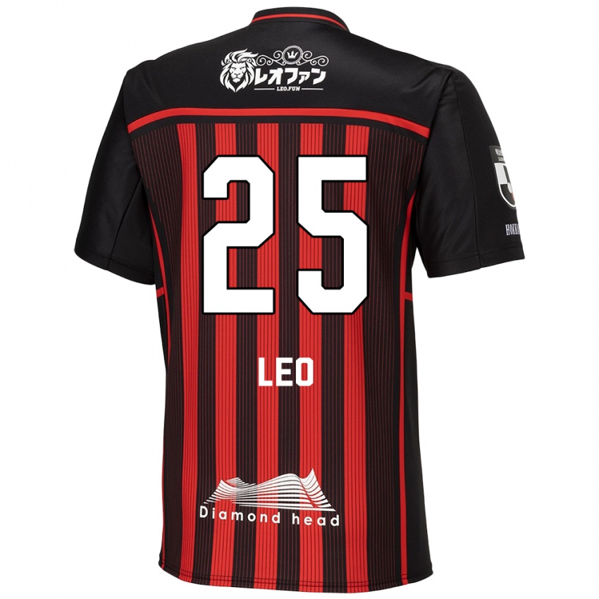 Gyermek Leo Osaki #25 Piros Fekete Hazai Jersey 2024/25 Mez Póló Ing