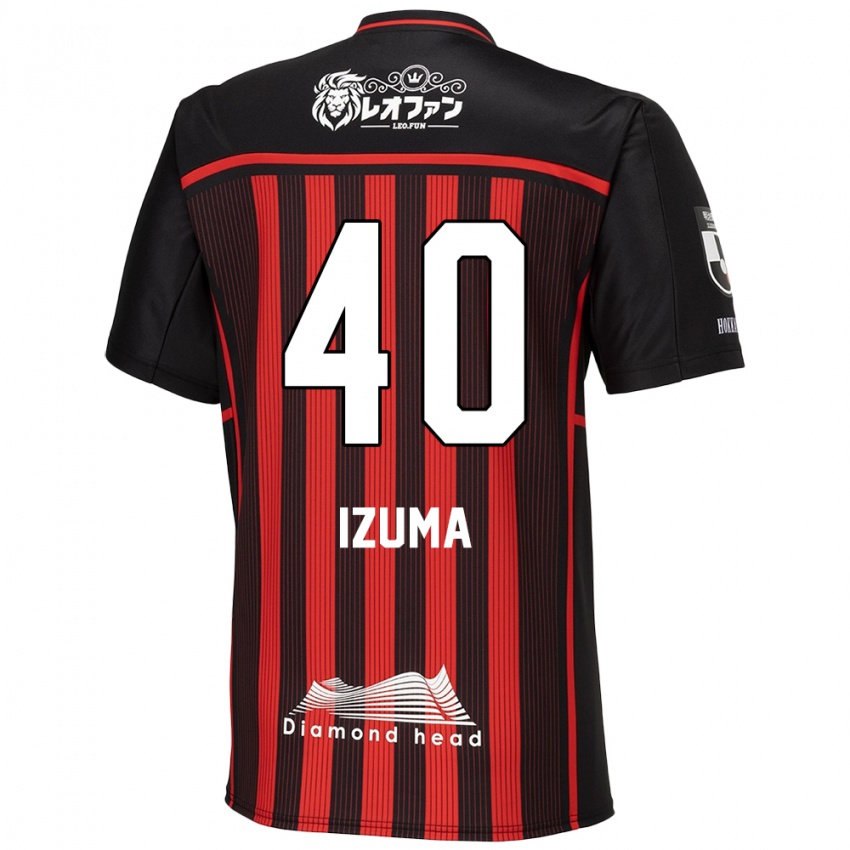 Gyermek Shido Izuma #40 Piros Fekete Hazai Jersey 2024/25 Mez Póló Ing