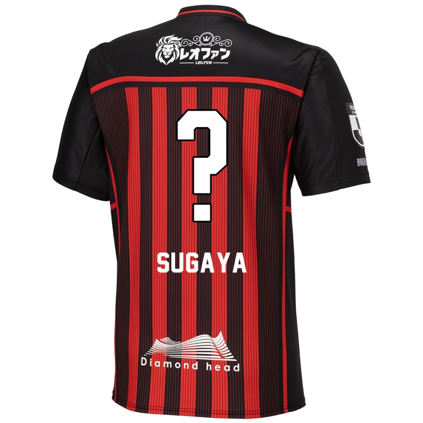 Gyermek Shuto Sugaya #0 Piros Fekete Hazai Jersey 2024/25 Mez Póló Ing