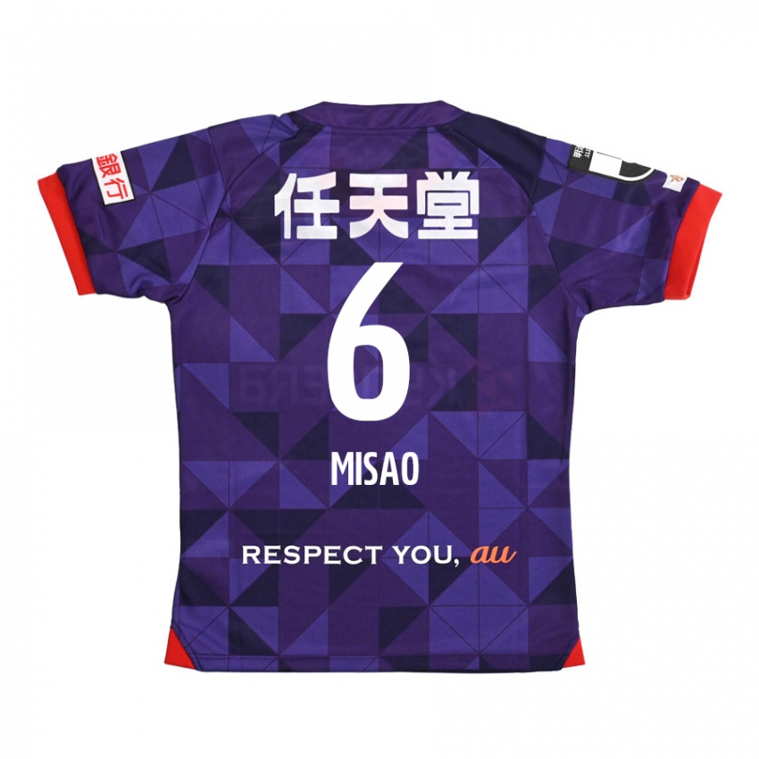 Gyermek Yuto Misao #6 Lila Fehér Hazai Jersey 2024/25 Mez Póló Ing