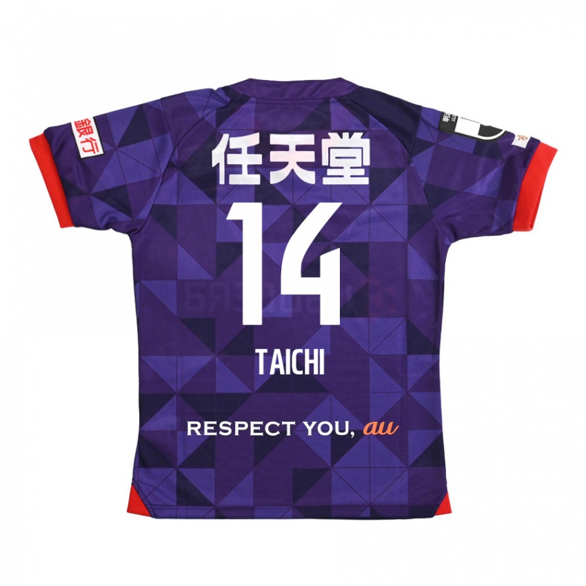 Gyermek Taichi Hara #14 Lila Fehér Hazai Jersey 2024/25 Mez Póló Ing