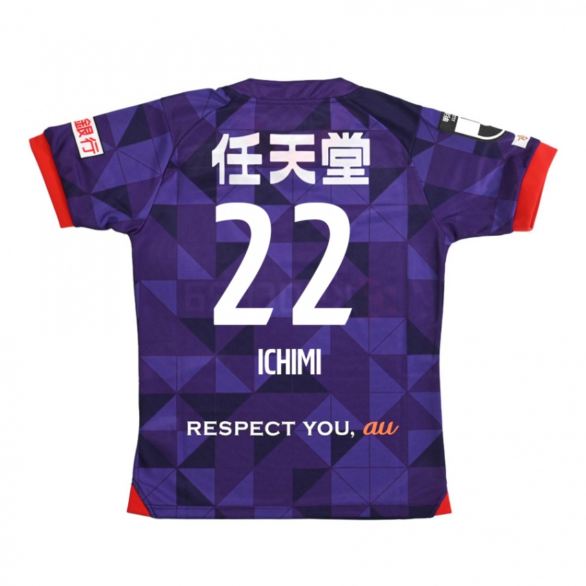 Gyermek Kazunari Ichimi #22 Lila Fehér Hazai Jersey 2024/25 Mez Póló Ing