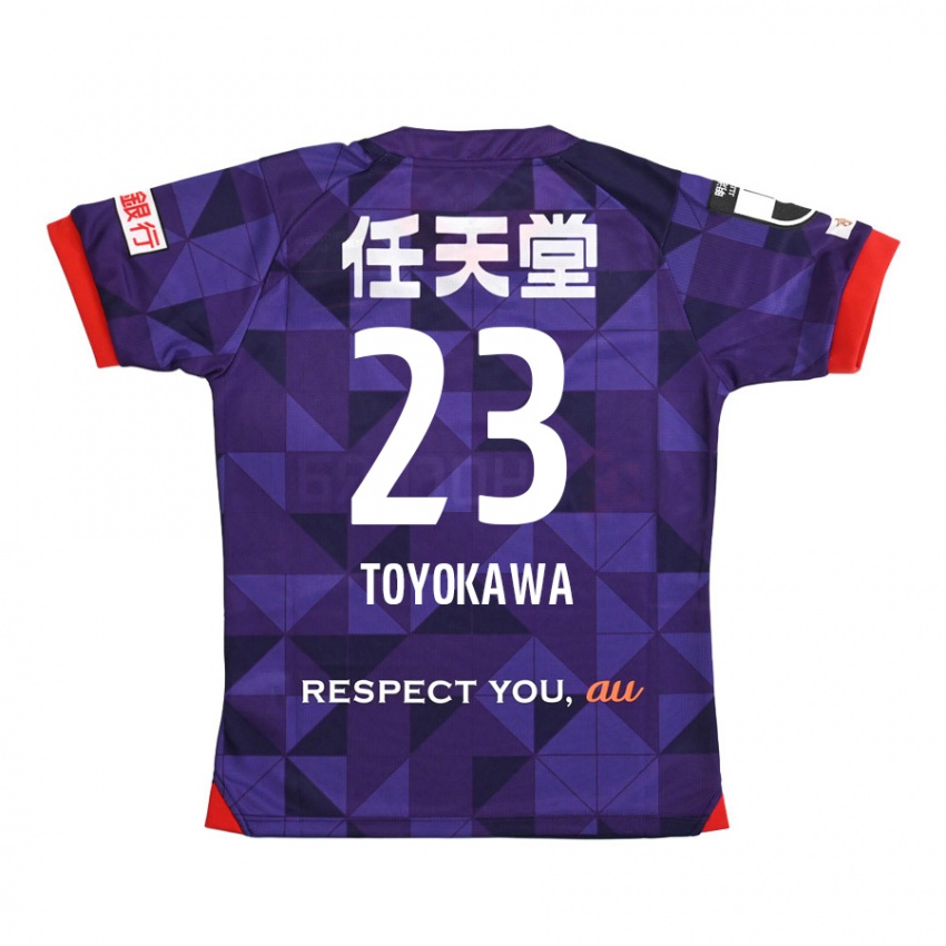 Gyermek Yuta Toyokawa #23 Lila Fehér Hazai Jersey 2024/25 Mez Póló Ing