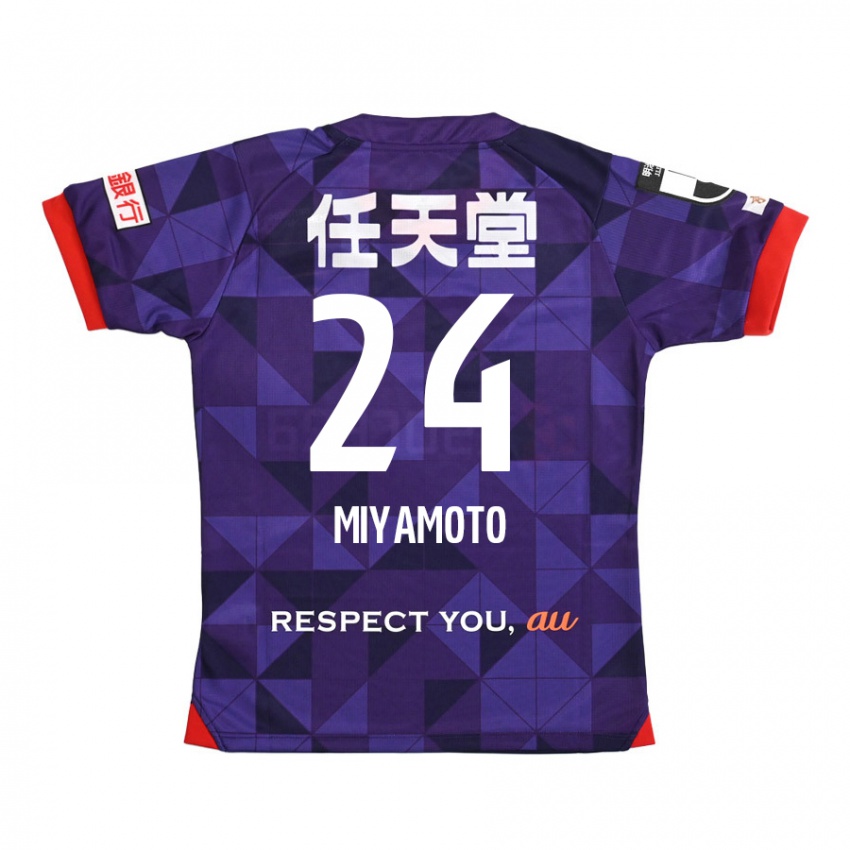 Gyermek Yuta Miyamoto #24 Lila Fehér Hazai Jersey 2024/25 Mez Póló Ing