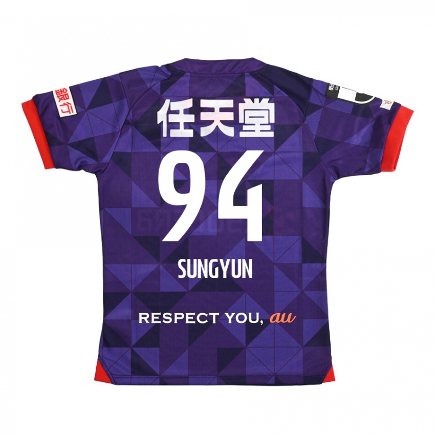 Gyermek Sung-Yun Gu #94 Lila Fehér Hazai Jersey 2024/25 Mez Póló Ing